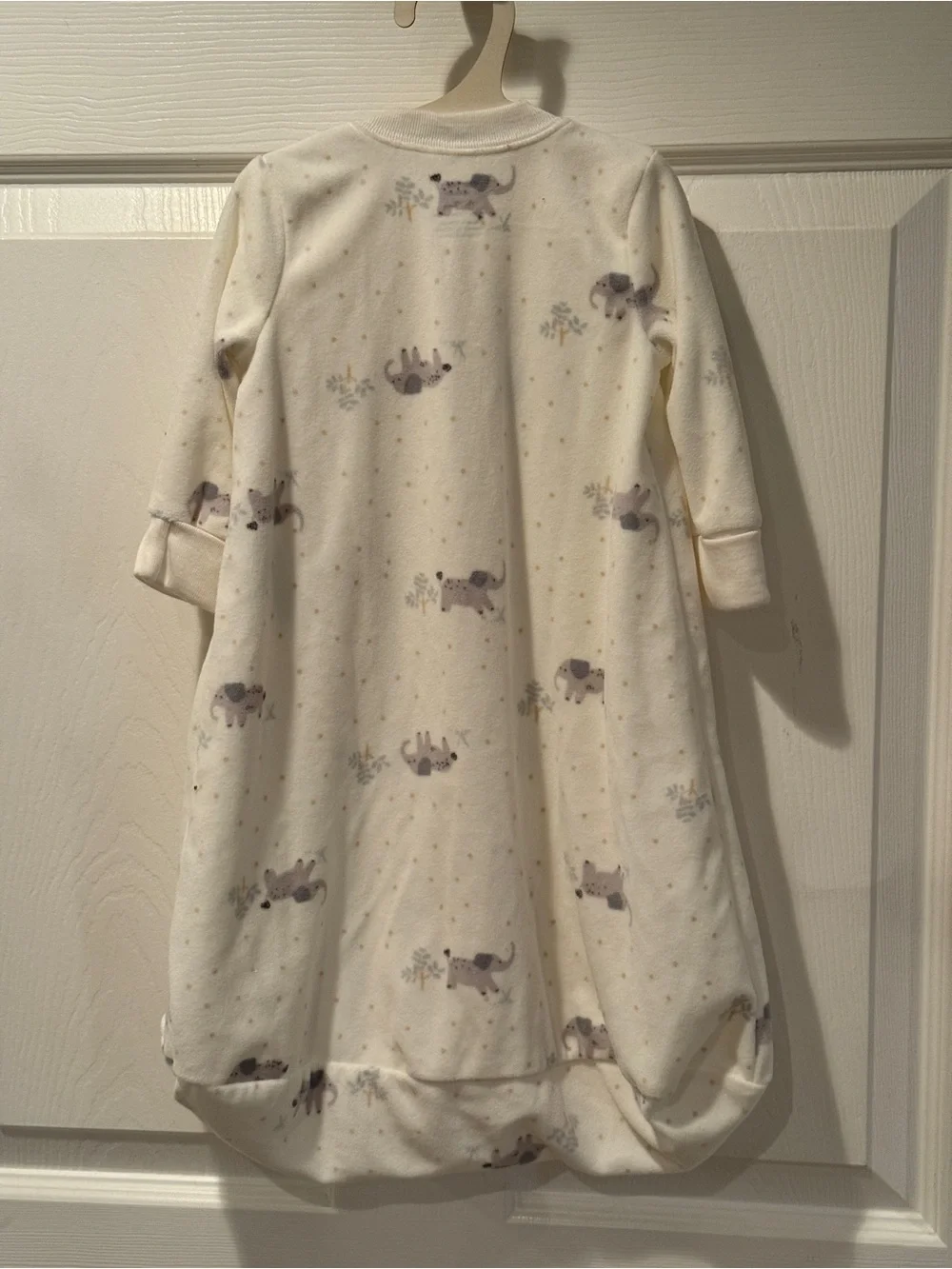 Carter's Cream Fleece Sleep Sack with Elephants 0-3M